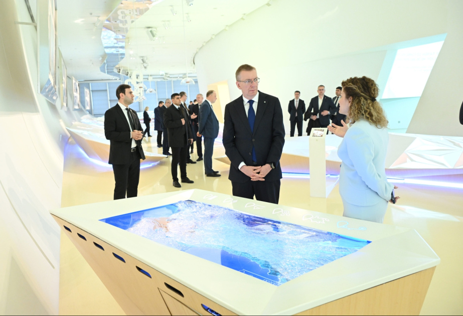 President of Latvia Edgars Rinkēvičs visits Heydar Aliyev Center in Baku