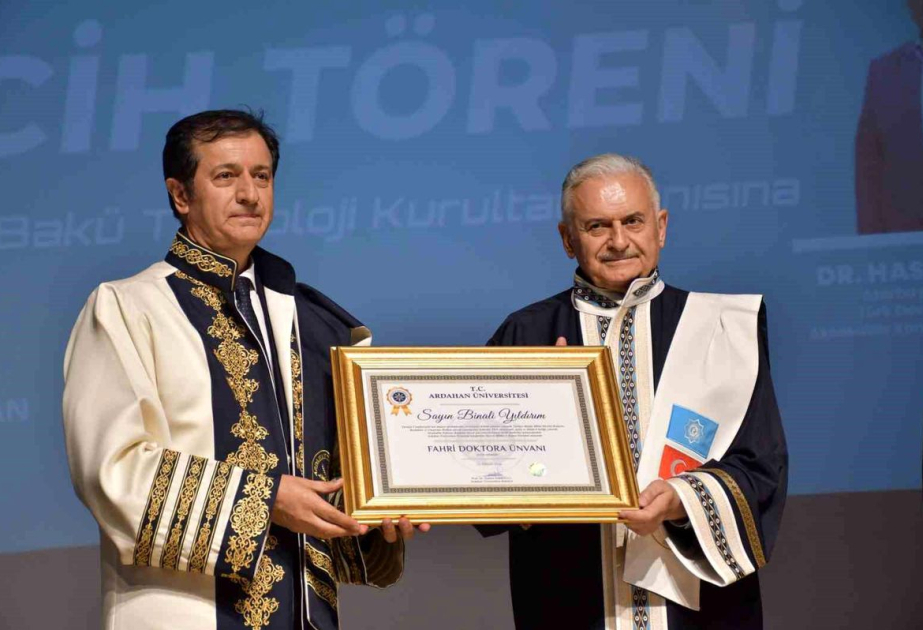 Binali Yıldırım and Hasan Hasanov awarded honorary doctorate diplomas by Türkiye’s Ardahan University