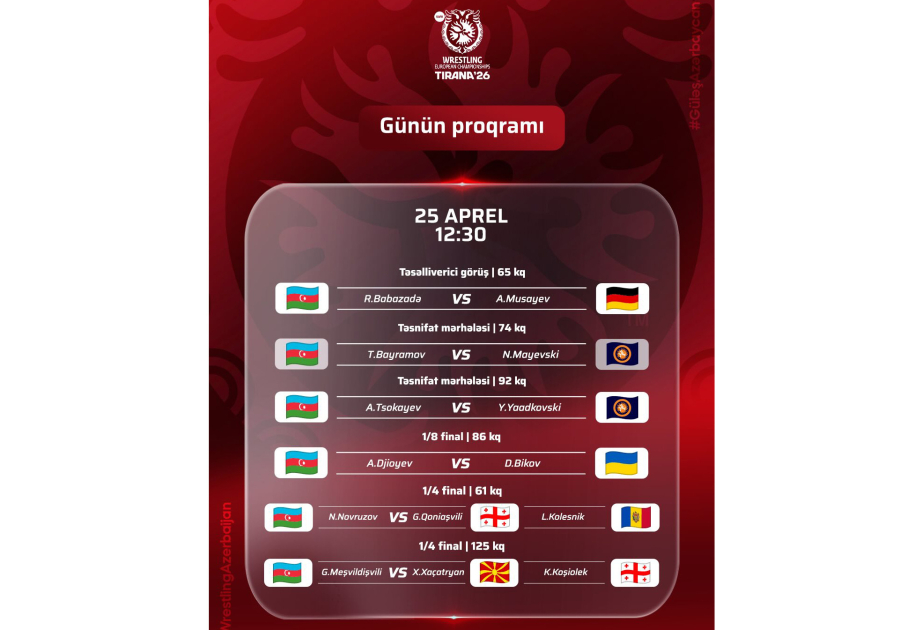 Five more Azerbaijani freestyle wrestlers set to compete at European Championships in Tirana