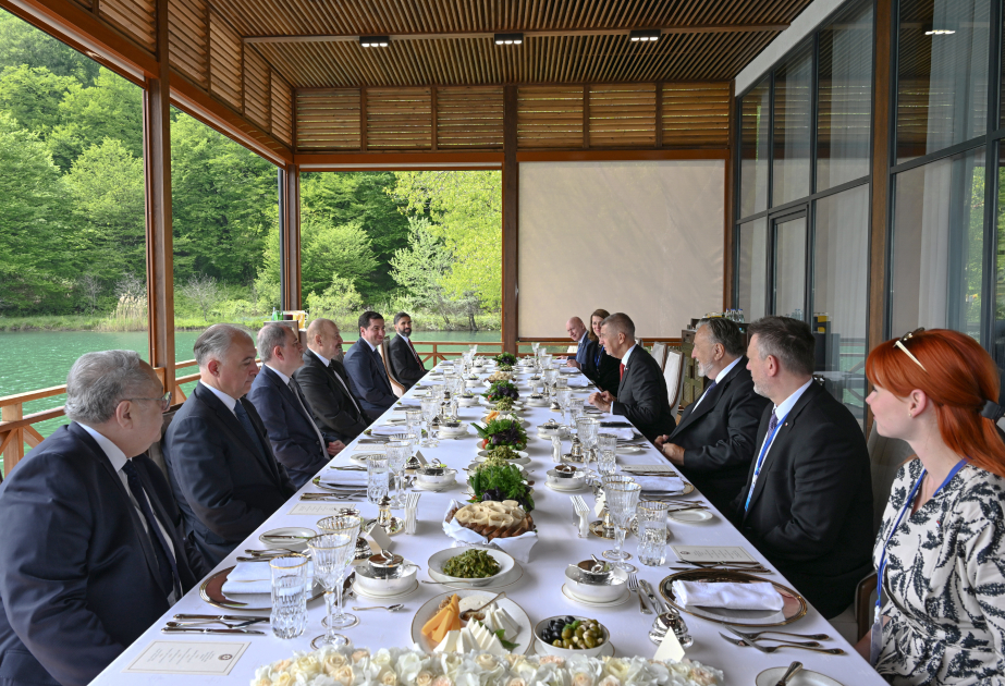 Official luncheon hosted in Gabala on behalf of President Ilham Aliyev in honor of Czech Prime Minister VIDEO