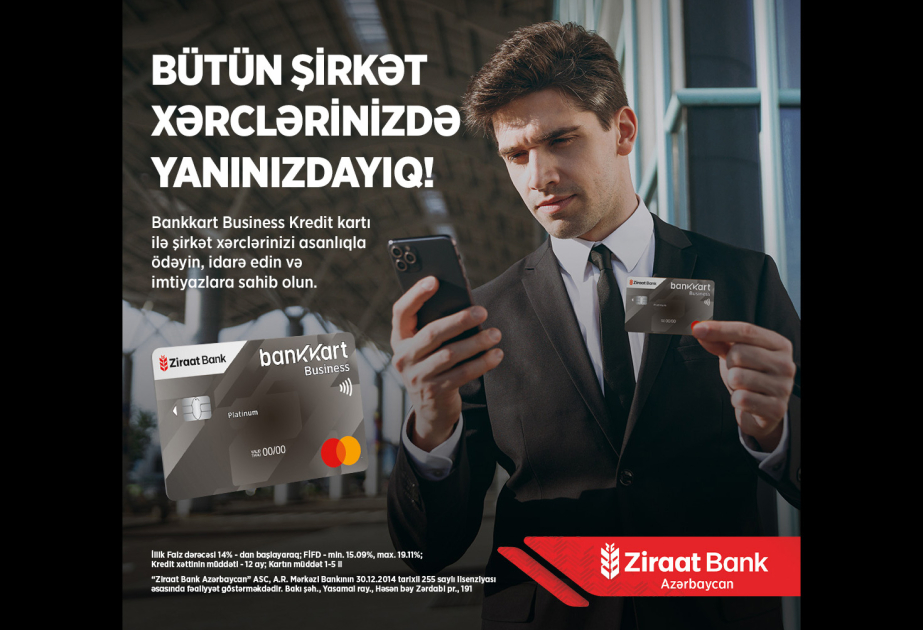 ®  “Ziraat Bank Azərbaycan” “Bankkart Business” kredit və “Bankkart Business” kredit platinum kartlarını təqdim edib!