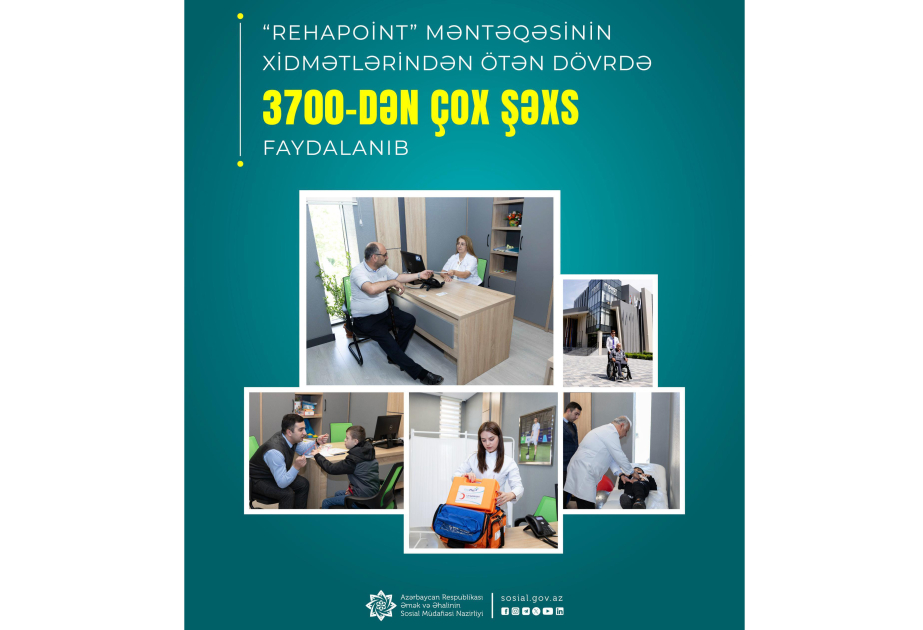 Nazirlik: “RehaPoint” Məntəqəsinin xidmətlərindən 3700-dən çox şəxs faydalanıb