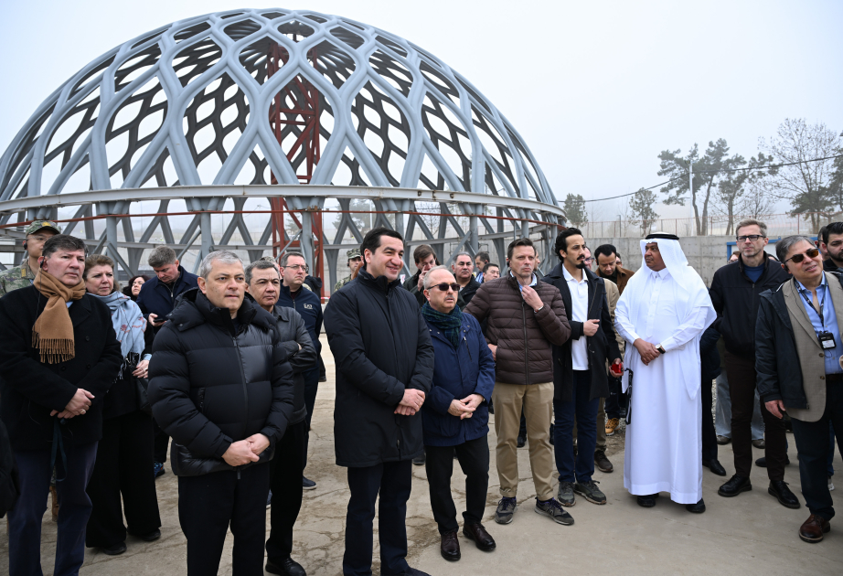 Diplomatic corps representatives view ongoing work at New Shusha Mosque