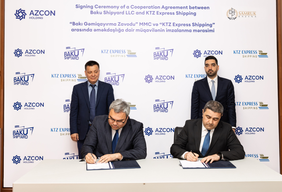 “Bakı Gəmiqayırma Zavodu” MMC və “KTZ Express Shipping” arasında əməkdaşlıq üzrə müqavilə imzalanıb