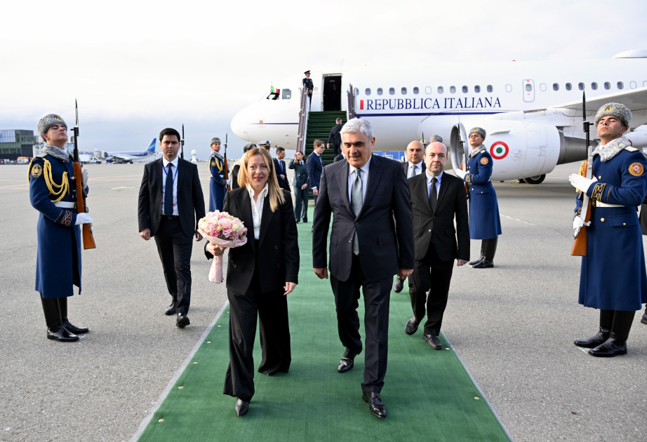 President of Council of Ministers of Italy Giorgia Meloni arrives in Azerbaijan