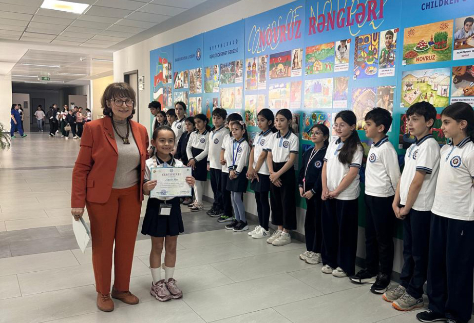 Bakı Avropa Liseyində beynəlxalq uşaq rəsm sərgisi və müsabiqələrinin qalibləri mükafatlandırılıb