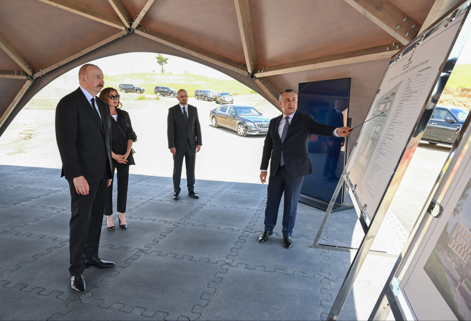 President Ilham Aliyev and First Lady Mehriban Aliyeva inspected construction of Jabrayil District Central Hospital