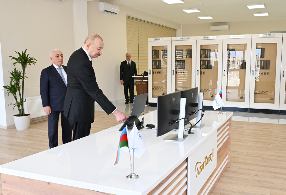Eröffnung der 330-kV-Umspannstation „Schäfäg“ im Dorf Soltanlı im Bezirk Jabrayil