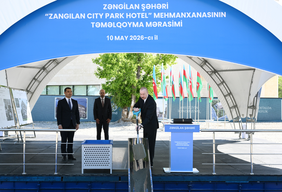 Prezident İlham Əliyev Zəngilan şəhərində sakinlərlə görüşüb, “Zangilan City Park Hotel”in təməlini qoyub