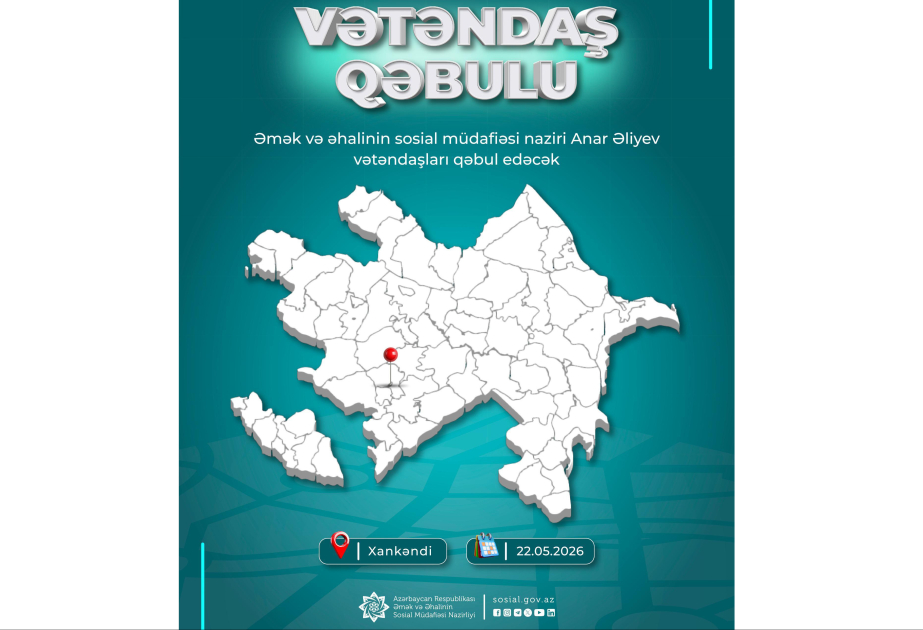 Əmək və əhalinin sosial müdafiəsi naziri Xankəndidə vətəndaşların müraciətlərini dinləyəcək