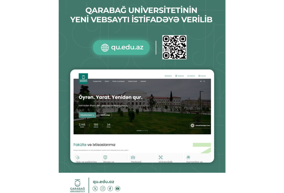 Qarabağ Universitetinin yeni rəsmi veb-saytı istifadəyə verilib