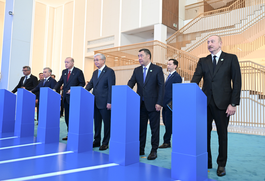 President Ilham Aliyev and participants of OTS Informal Summit attend groundbreaking ceremony of Turkic Civilization Center