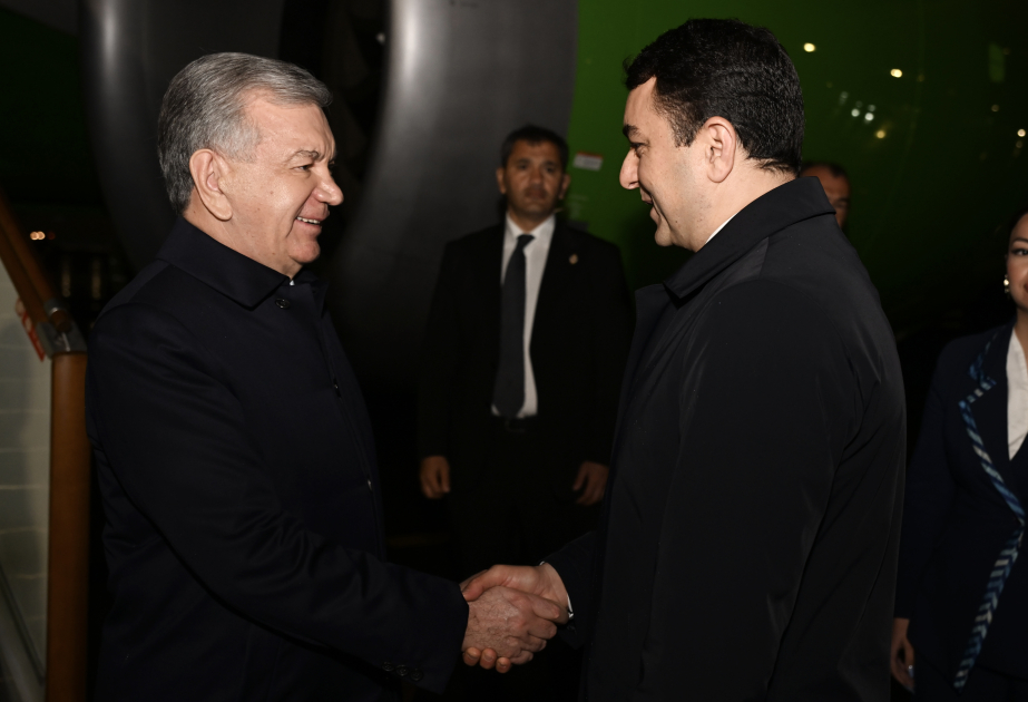 President of Uzbekistan Shavkat Mirziyoyev arrives in Azerbaijan