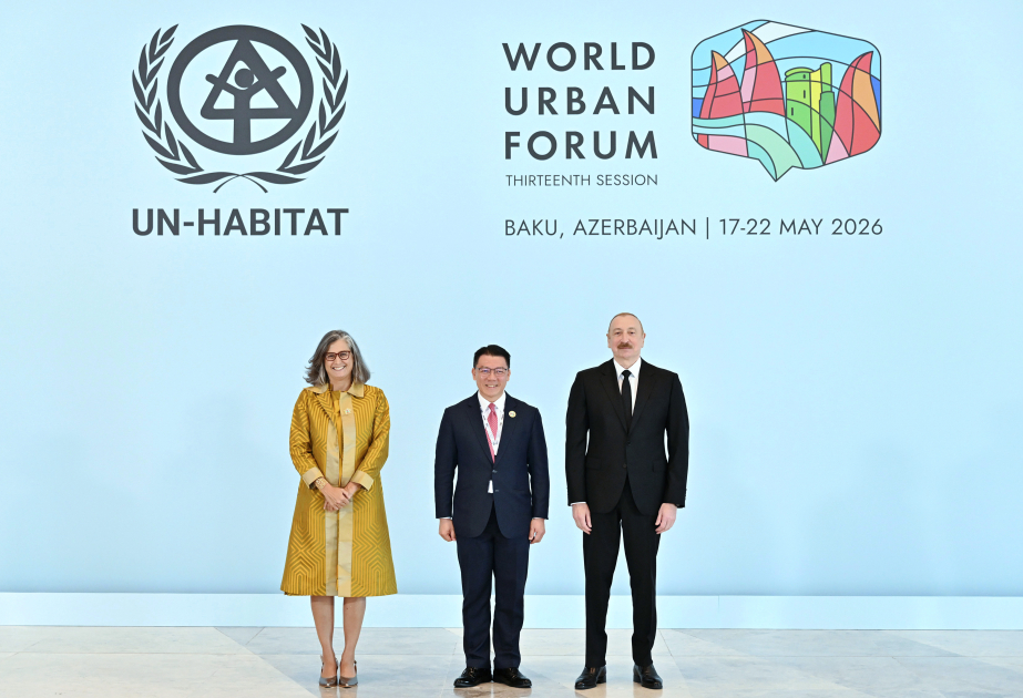Opening ceremony of the 13th session of the World Urban Forum underway in Baku  President Ilham Aliyev is attending the event