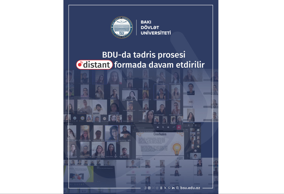 BDU-da tədris prosesi distant formada davam etdirilir