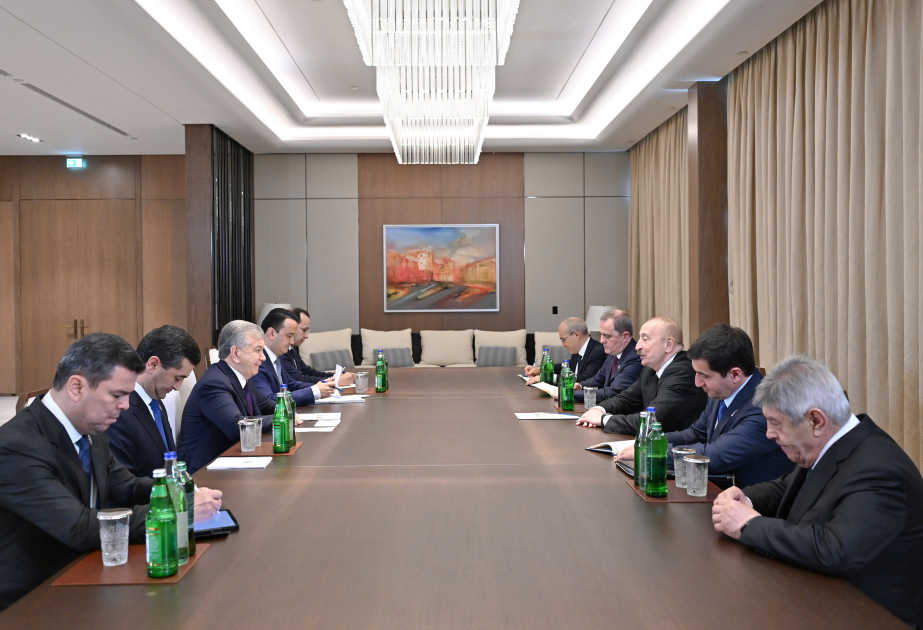 Präsident Ilham Aliyev trifft seinen usbekischen Amtskollegen Shavkat Mirziyoyev