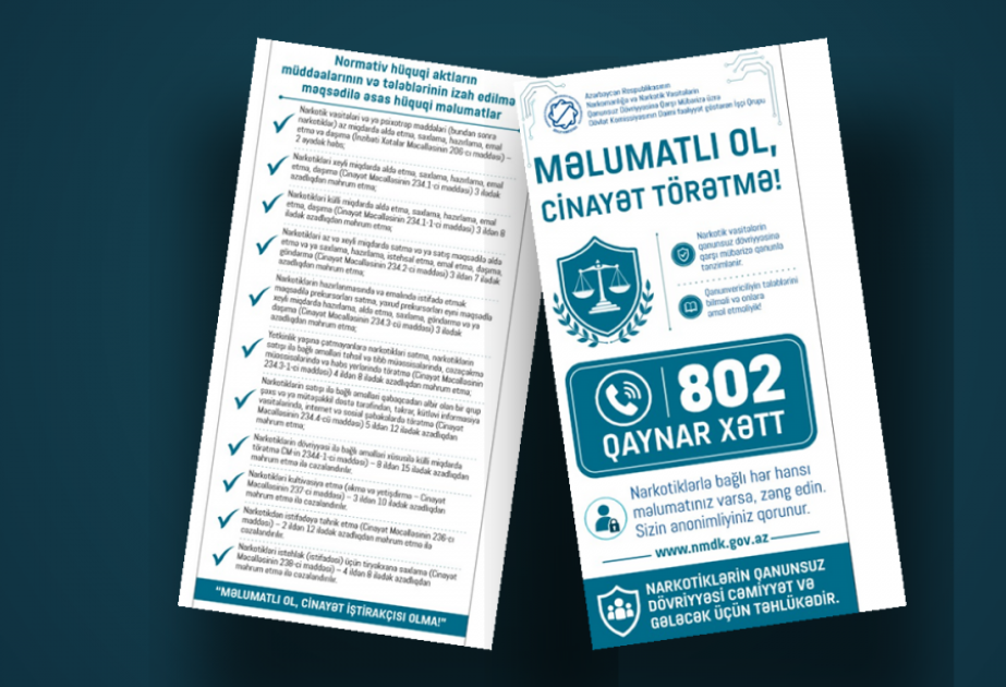 Narkotik vasitələrin qanunsuz dövriyyəsi ilə bağlı maarifləndirici əyani vəsait hazırlanıb