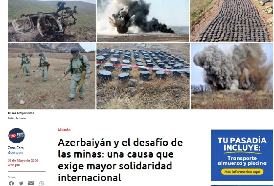 Azərbaycanın mina problemi Kolumbiya mediasının diqqət mərkəzində