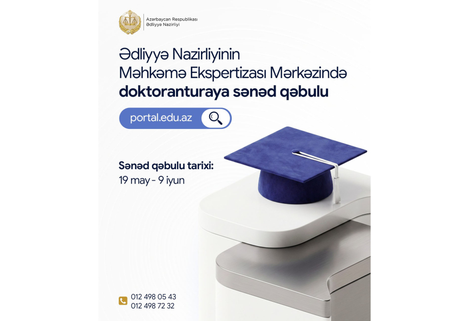 Məhkəmə Ekspertizası Mərkəzində fəlsəfə doktoru proqramı üzrə doktoranturaya sənəd qəbulu başlayıb