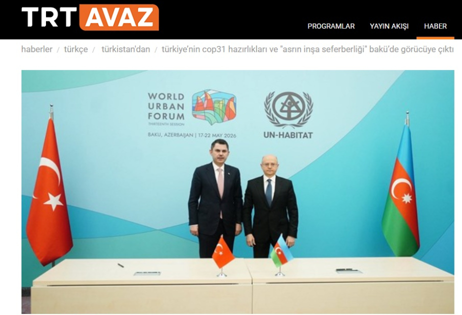 Dünya mediası WUF13-ün qlobal şəhərsalma siyasətində yeni yol xəritəsinin müəyyənləşməsində rolundan yazıb