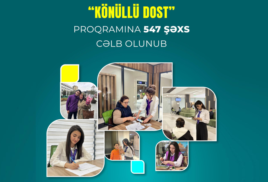 Bu ilin yanvar-aprel aylarında “Könüllü DOST” proqramına 547 şəxs cəlb olunub