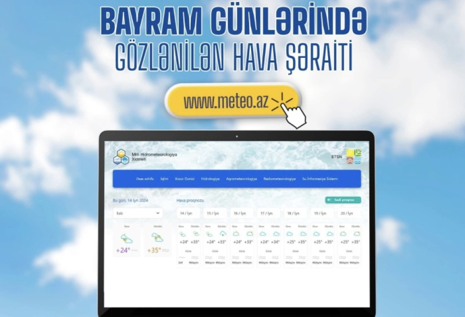 Bayram günlərində ölkə ərazisində gözlənilən hava şəraiti açıqlanıb