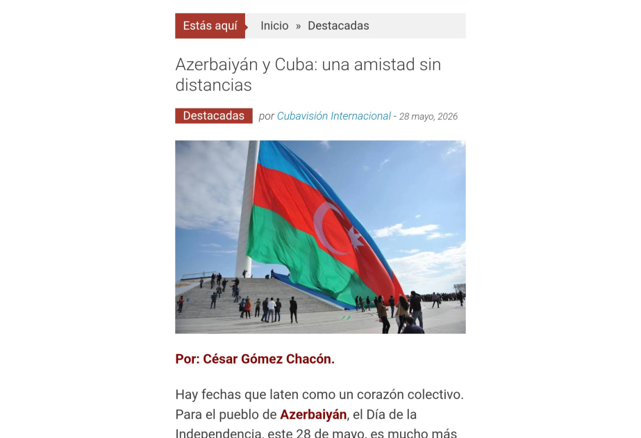 La prensa cubana escribe sobre las relaciones entre Azerbaiyán y Cuba
