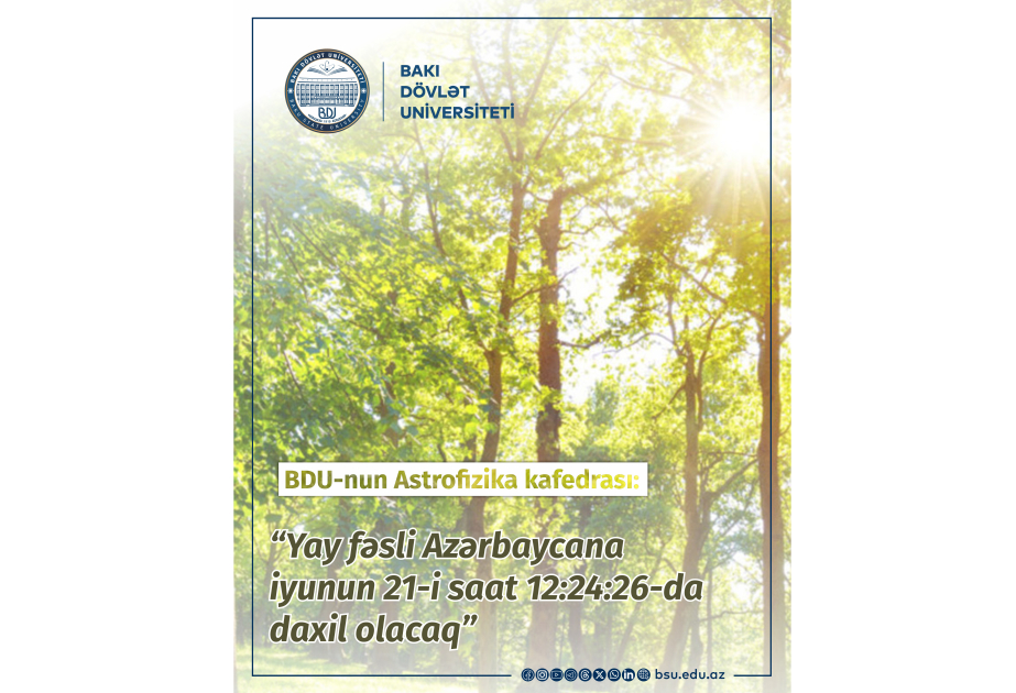 Azərbaycana yay fəslinin daxil olacağı vaxt açıqlanıb