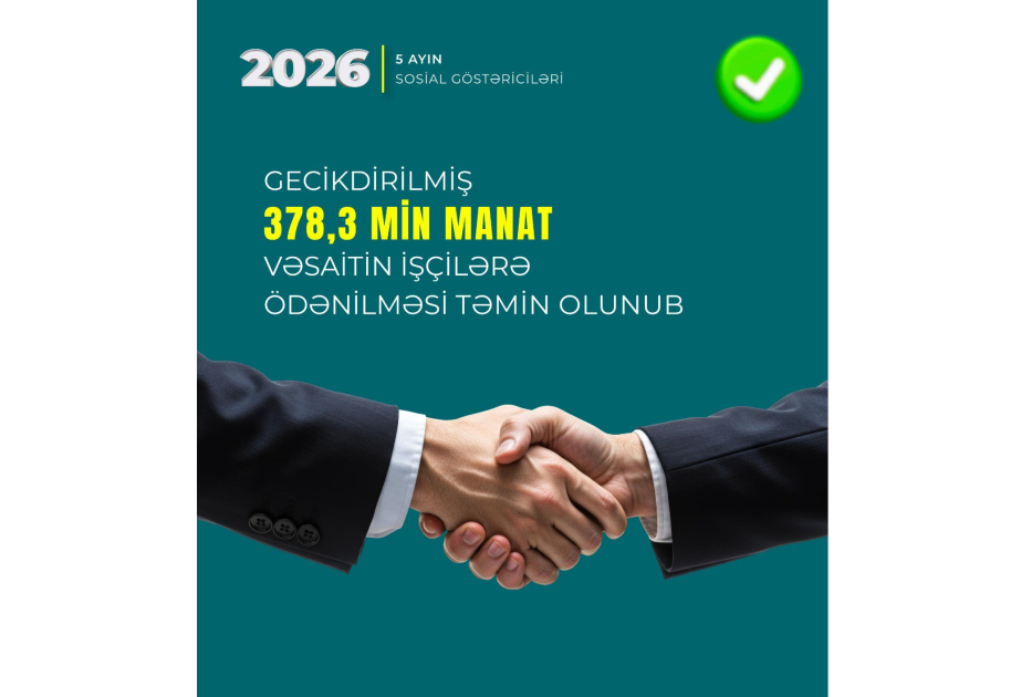 Gecikdirilmiş 378,3 min manat vəsaitin işçilərə ödənilməsi təmin olunub