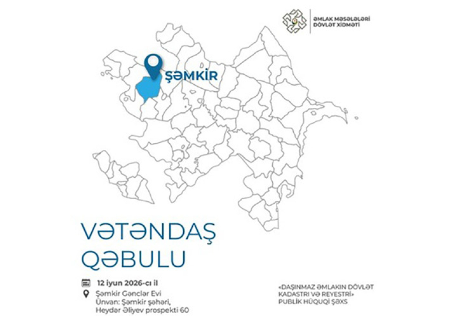 Şəmkirdə vətəndaşların daşınmaz əmlakla bağlı müraciətləri dinləniləcək