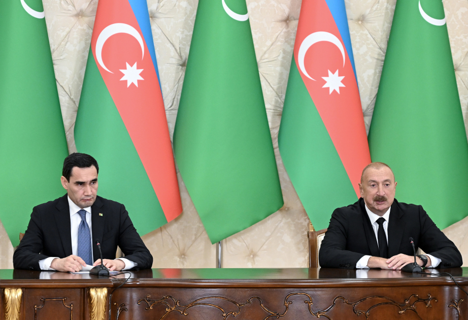 Azərbaycan və Türkmənistan prezidentləri mətbuata bəyanatlarla çıxış ediblər  YENİLƏNƏCƏK