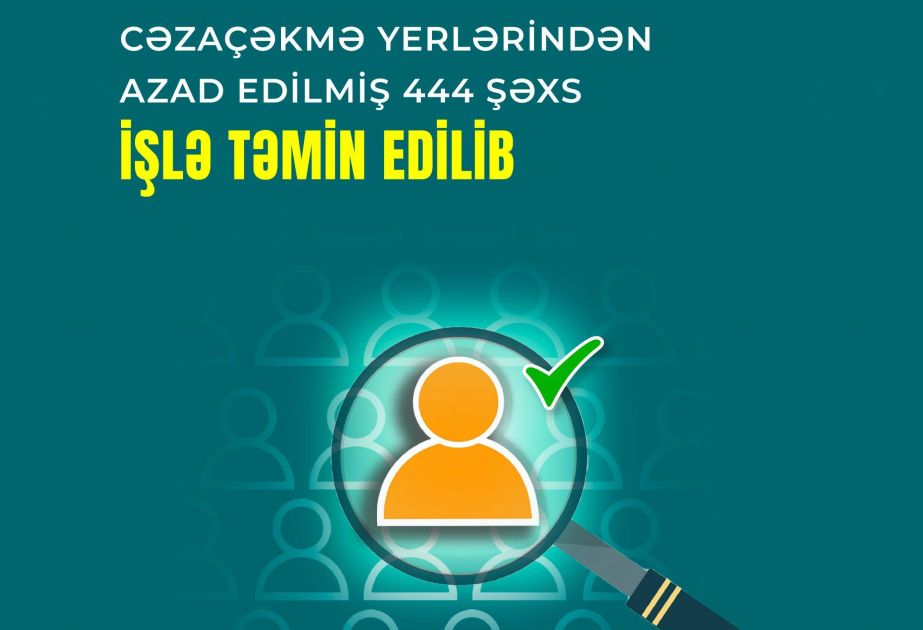 Cəzaçəkmə yerlərindən azad edilmiş daha 444 şəxs işlə təmin olunub