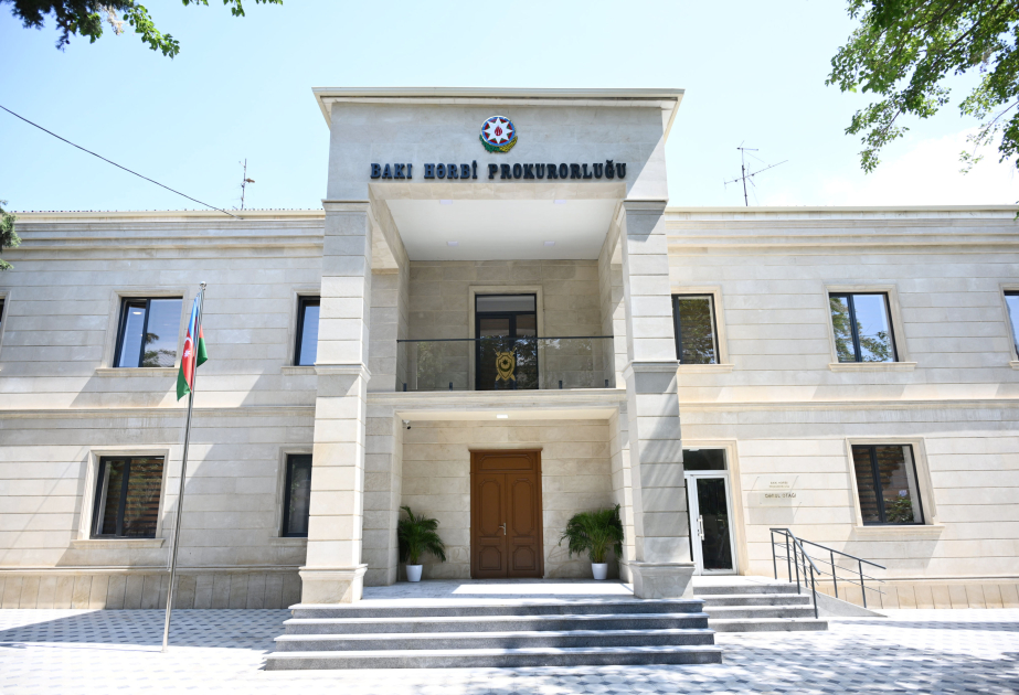 Bakı Hərbi Prokurorluğunun əsaslı təmir edilərək yenidən qurulan inzibati binasının açılışı olub VİDEO