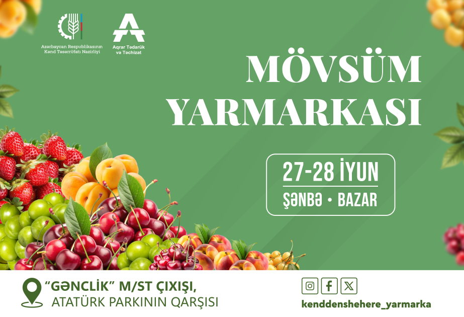 Fermerlərin nəzərinə: “Kənddən Şəhərə” yarmarkasında iştirak üçün qeydiyyat başlayıb