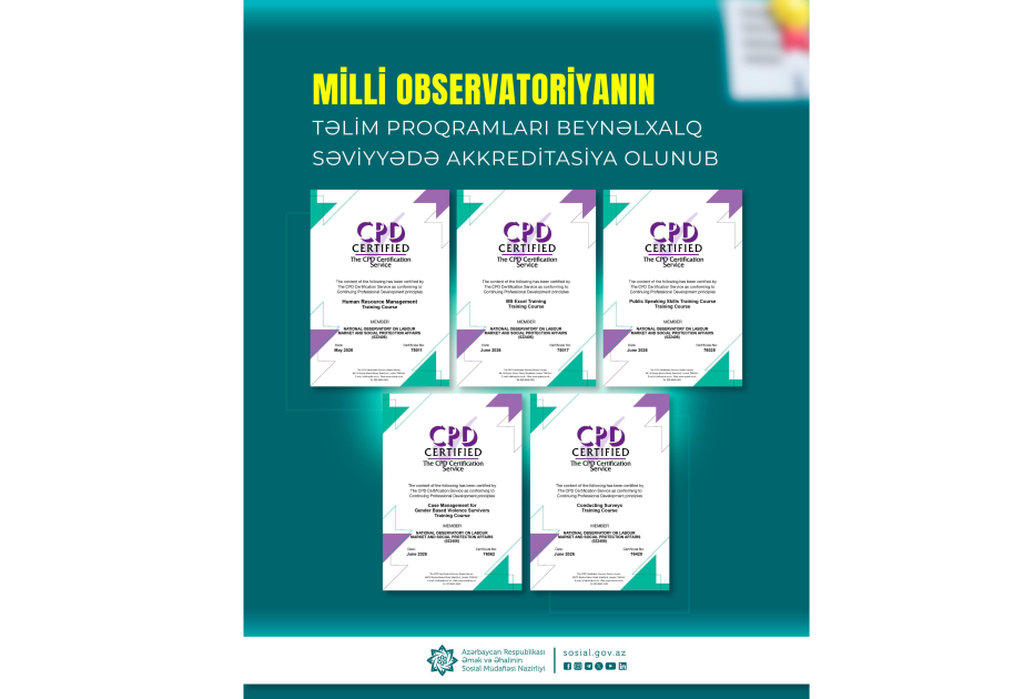 Milli Observatoriyanın təlim proqramları beynəlxalq səviyyədə akkreditasiya olunub