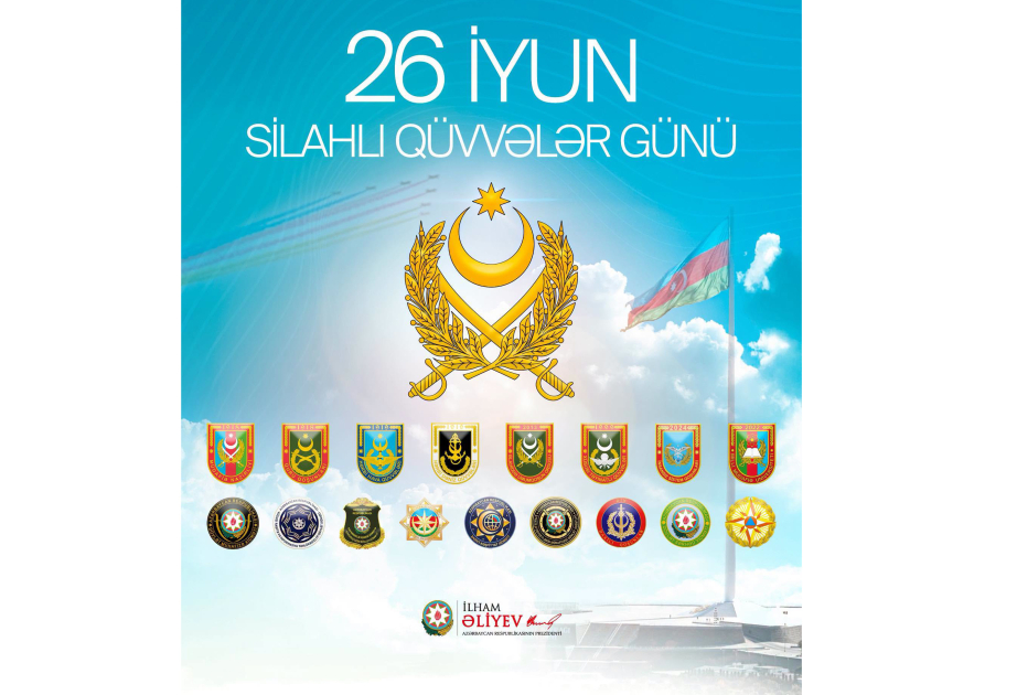 President Ilham Aliyev shared post on his social media accounts on Day of Armed Forces