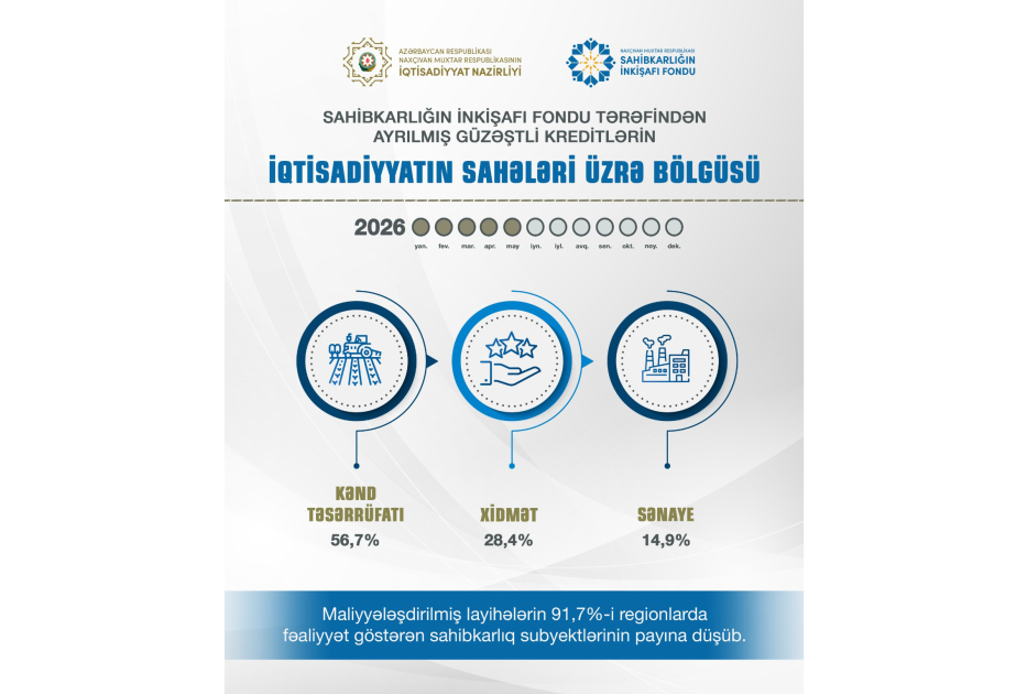 Naxçıvanda maliyyələşdirilmiş layihələrin 91,7 faizi regionların payına düşüb