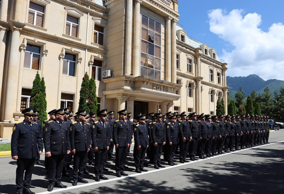Qəbələdə xidmətdə fərqlənən polis əməkdaşları mükafatlandırılıb