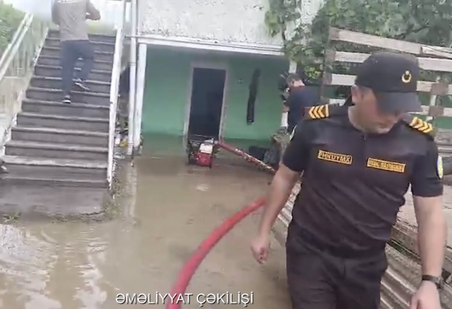 FHN: Zaqatala, Balakən və Ağstafada su dolmuş yerlərdən suyun çəkilərək kənarlaşdırılması işləri davam etdirilir VİDEO