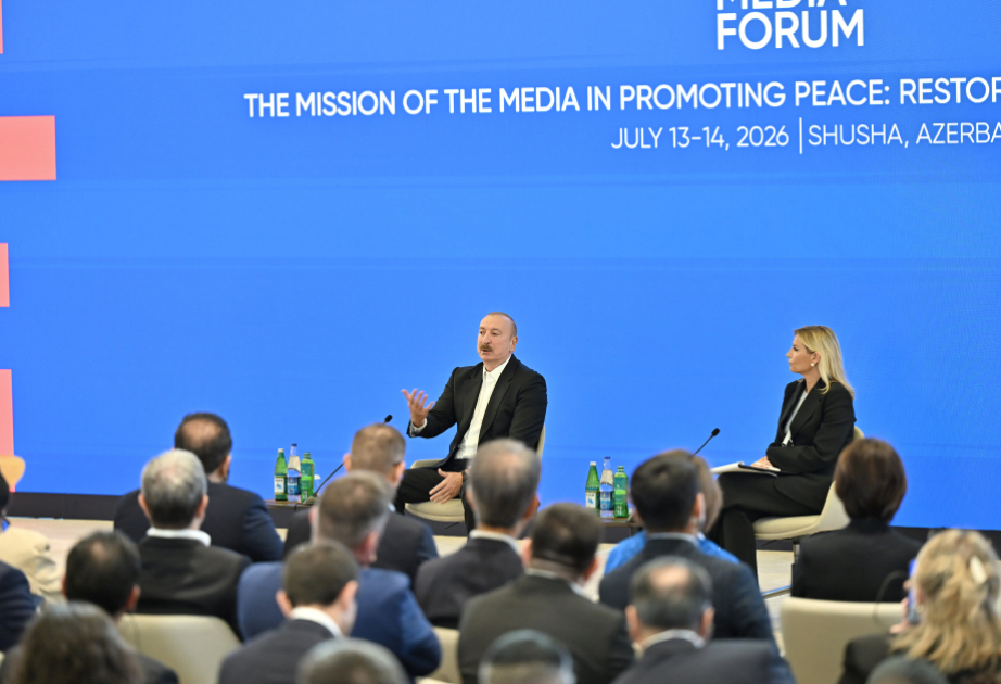 Se ha compartido un vídeo relacionado con el IV Foro Global de Medios de Comunicación de Shusha en las redes sociales del presidente Ilham Aliyev