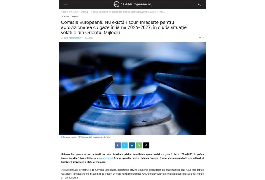Azərbaycanın təbii qaz tədarükü Aİ-nin enerji təhlükəsizliyinə töhfə verir