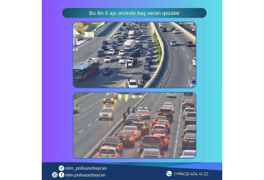 Paytaxtda bu ilin 6 ayında 1543 yol-nəqliyyat hadisəsi qeydə alınıb