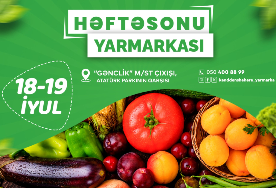Bakıda növbəti “Kənddən Şəhərə” həftəsonu yarmarkası təşkil olunacaq