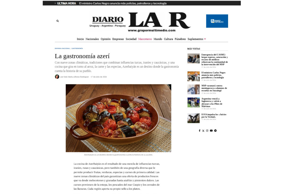 Diario La R: La gastronomía azerí