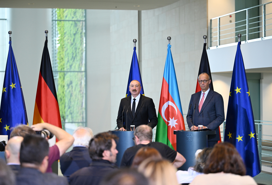 El Presidente Ilham Aliyev y el Canciller Federal Friedrich Merz realizaron declaraciones a la prensa ACTUALIZADO