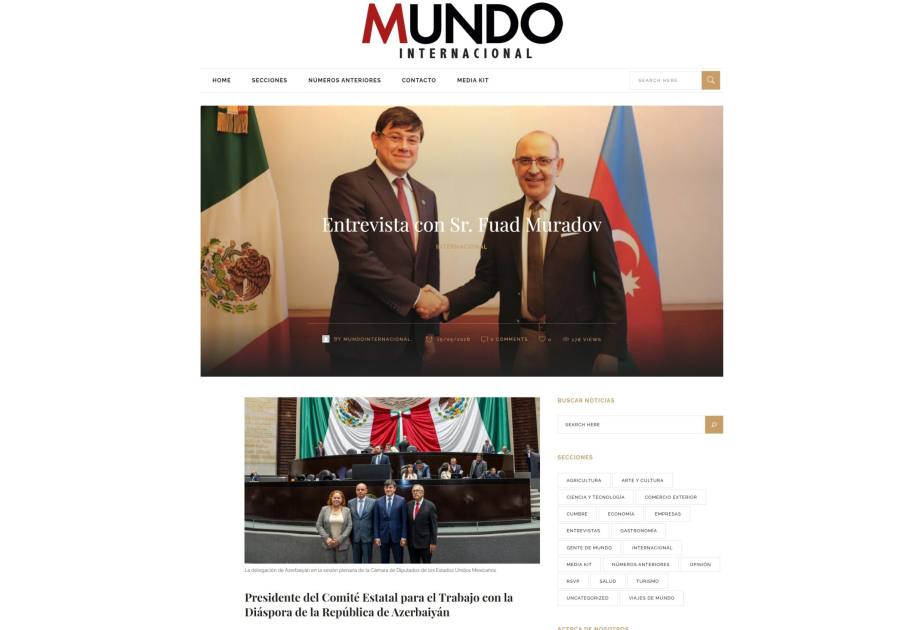 Una publicación mexicana destaca la labor de la diáspora de Azerbaiyán