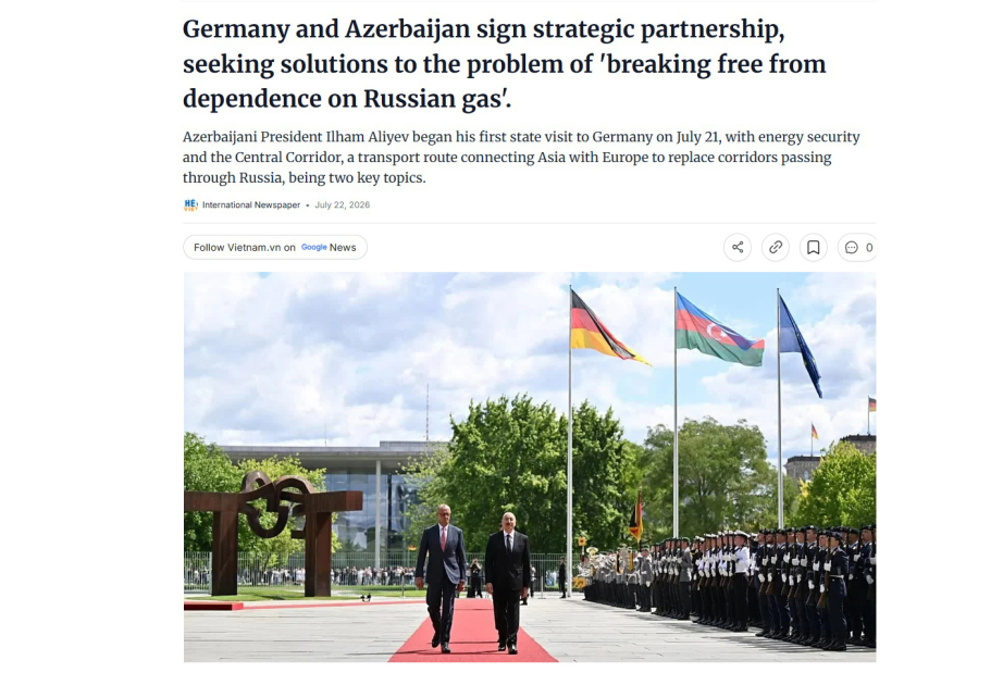 President Ilham Aliyev’s official visit to Germany remains under the spotlight of global media