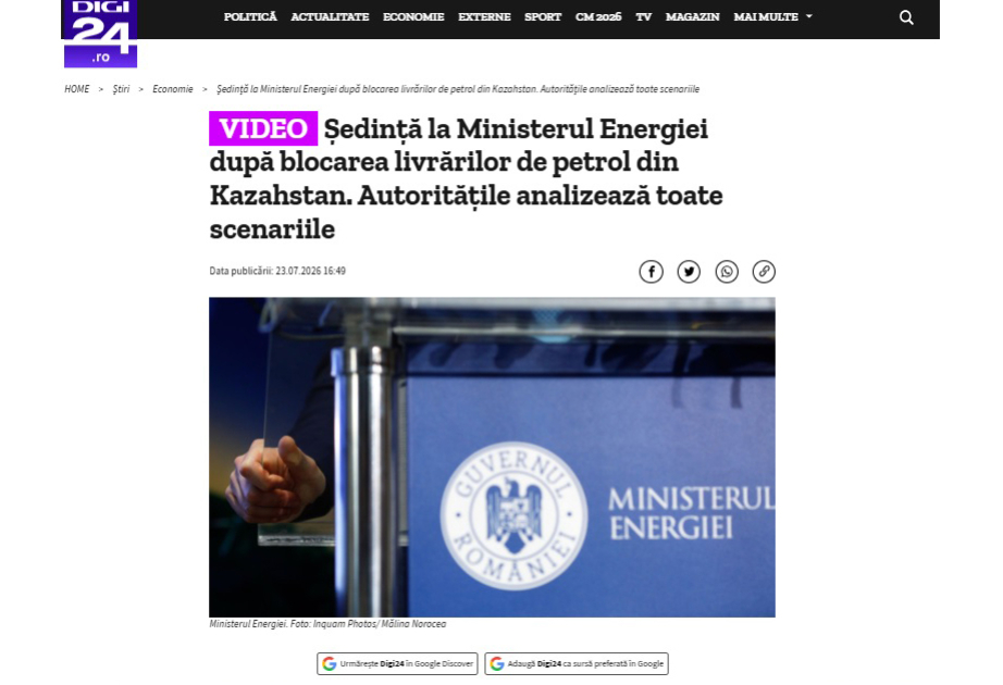 Azərbaycan Rumıniya üçün alternativ neft tədarükçülərindən biri kimi nəzərdən keçirilir