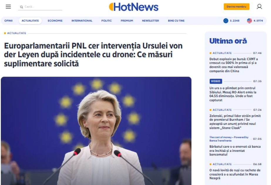 Rumıniyalı avroparlamentarilər ölkənin müdafiəsinin gücləndirilməsi ilə bağlı Ursula Fon der Lyayenə müraciət ediblər