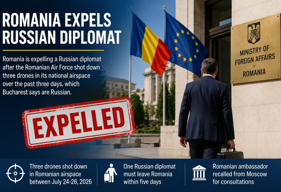 Romania expels Russian diplomat after drone incursions